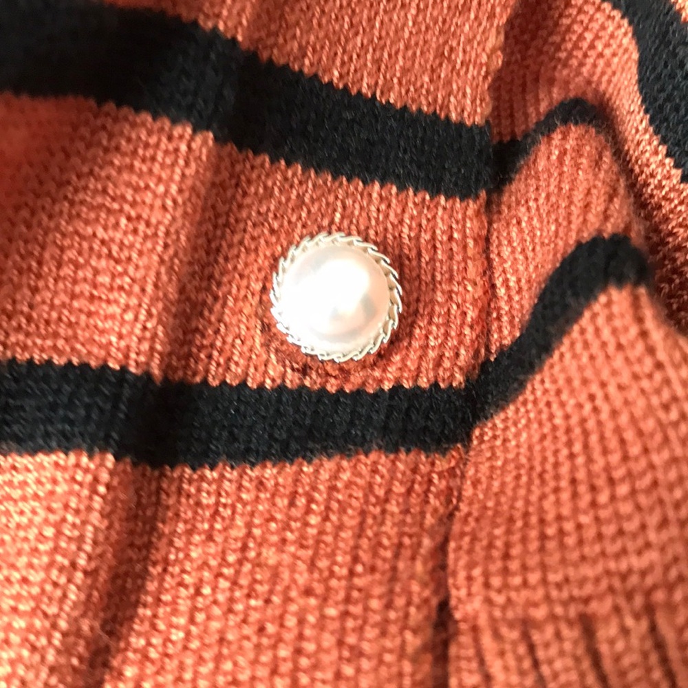 NEW Love Scarlett Rust and Black Striped Cardigan Sweater - Picture 6 of 6
